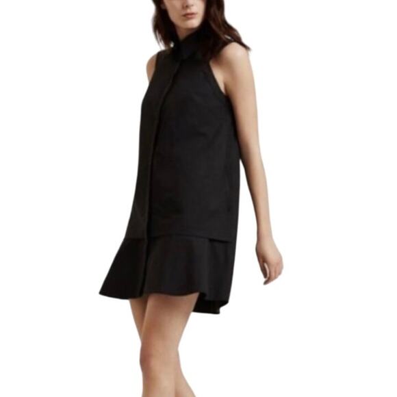 Kit and Ace Black All Buttoned Up‎ Boyfriend Fit Shirt Dress Size 4 - Picture 1 of 12